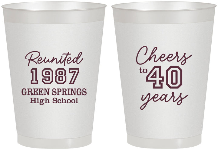 Personalized Class Reunion 8 oz Frosted Cups - Class Of 1987 40 Year | 140003