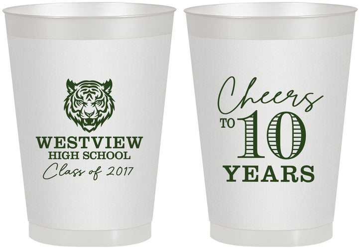 Personalized Class Reunion 8 oz Frosted Cups - Class Of 2017 10 Year | 140005