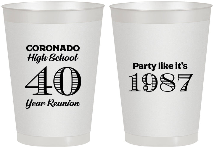 Personalized Class Reunion 8 oz Frosted Cups - Class Of 1987 40 Year | 140008