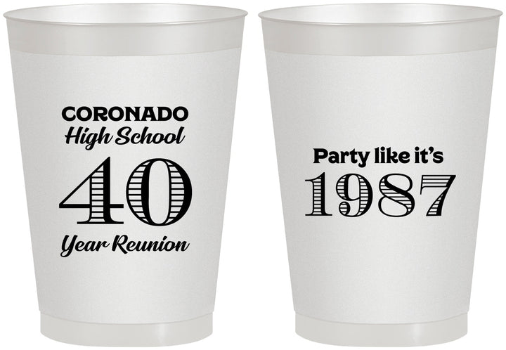 Personalized Class Reunion 8 oz Frosted Cups - Class Of 1987 40 Year | 140008