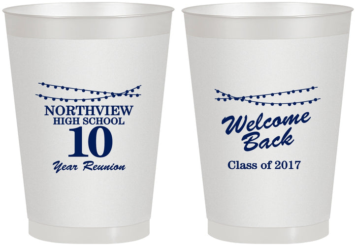 Personalized Class Reunion 8 oz Frosted Cups - Class Of 2017 10 Year | 140010