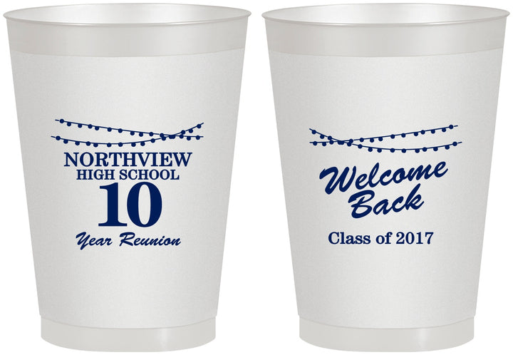 Personalized Class Reunion 8 oz Frosted Cups - Class Of 2017 10 Year | 140010