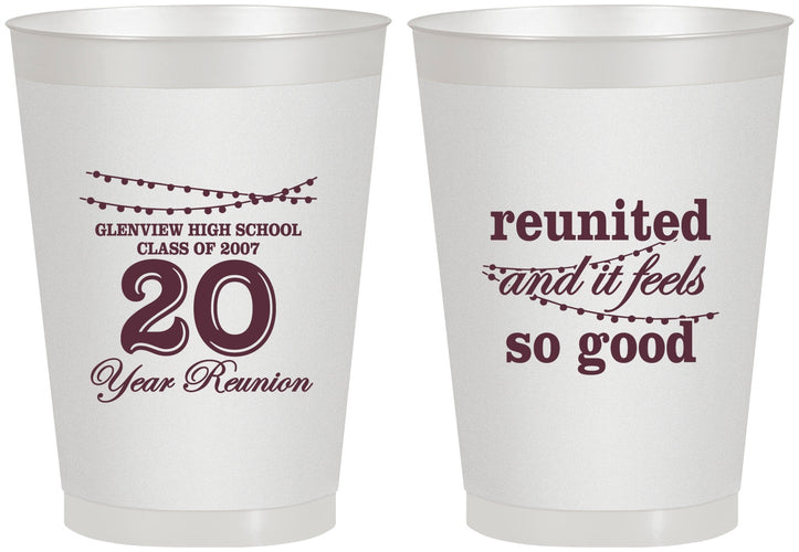 Personalized Class Reunion 8 oz Frosted Cups - Class Of 2007 20 Year | 140011