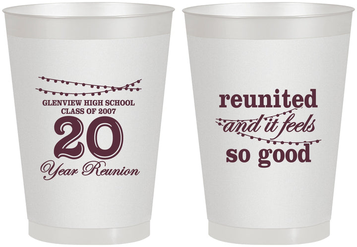 Personalized Class Reunion 8 oz Frosted Cups - Class Of 2007 20 Year | 140011