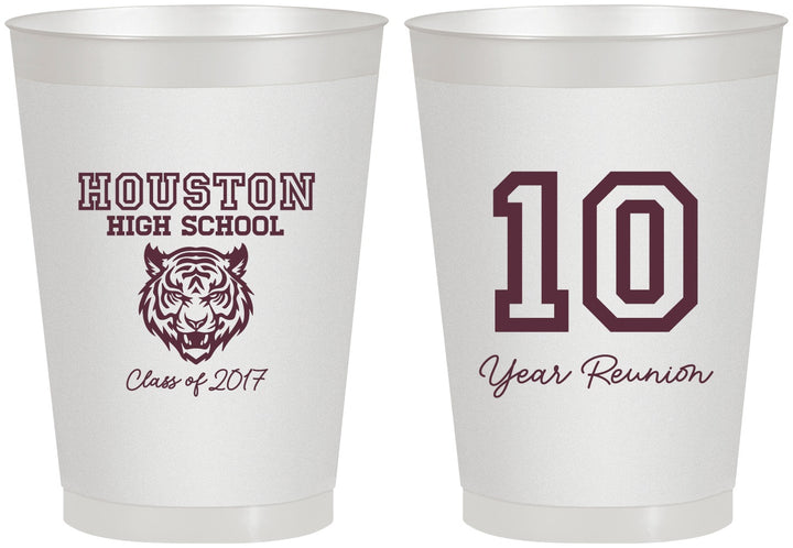 Personalized Class Reunion 8 oz Frosted Cups - Class Of 2017 10 Year | 140015