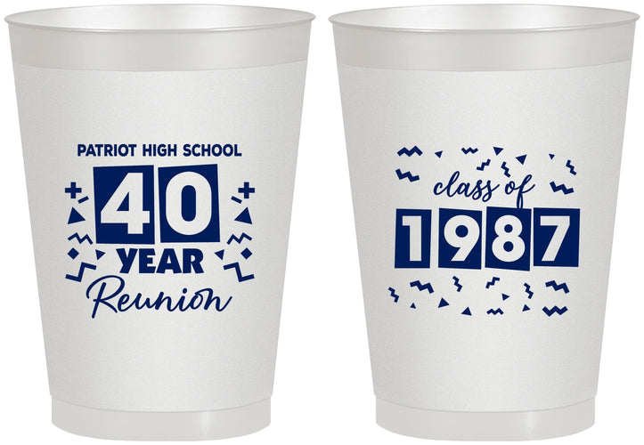 Personalized Class Reunion 8 oz Frosted Cups - Class Of 1987 40 Year | 140018