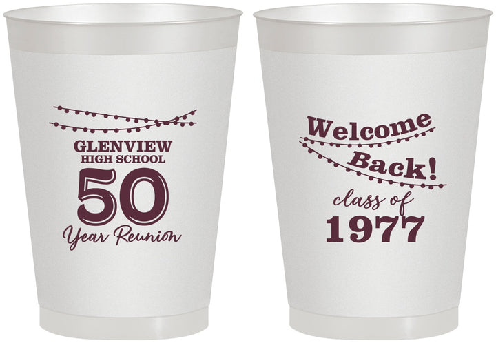 Personalized Class Reunion 8 oz Frosted Cups - Class Of 1977 50 Year | 140019
