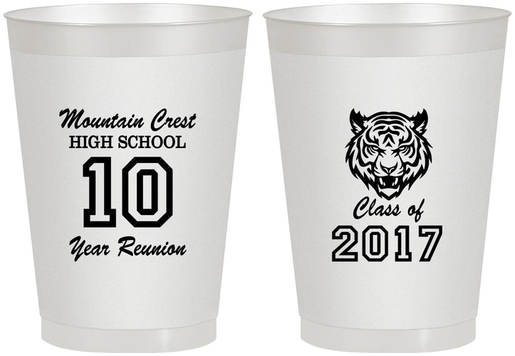 Personalized Class Reunion 8 oz Frosted Cups - Class Of 2017 10 Year | 140020