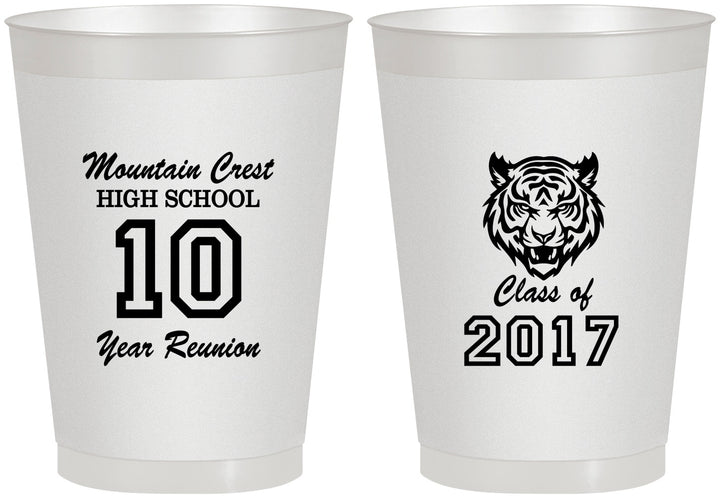 Personalized Class Reunion 8 oz Frosted Cups - Class Of 2017 10 Year | 140020