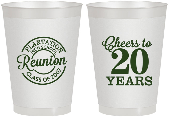 Personalized Class Reunion 8 oz Frosted Cups - Class Of 2007 20 Year | 140021