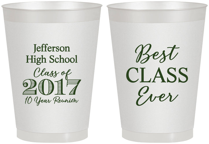 Personalized Class Reunion 8 oz Frosted Cups - Class Of 2017 10 Year | 140025
