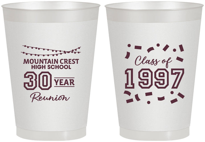 Personalized Class Reunion 8 oz Frosted Cups - Class Of 1997 30 Year | 140027