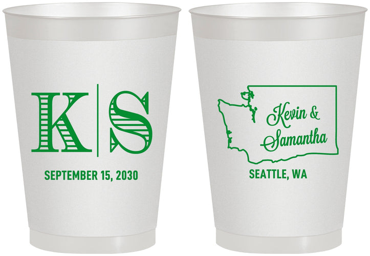 Personalized Wedding 8 oz Frosted Cups - Washington | 146