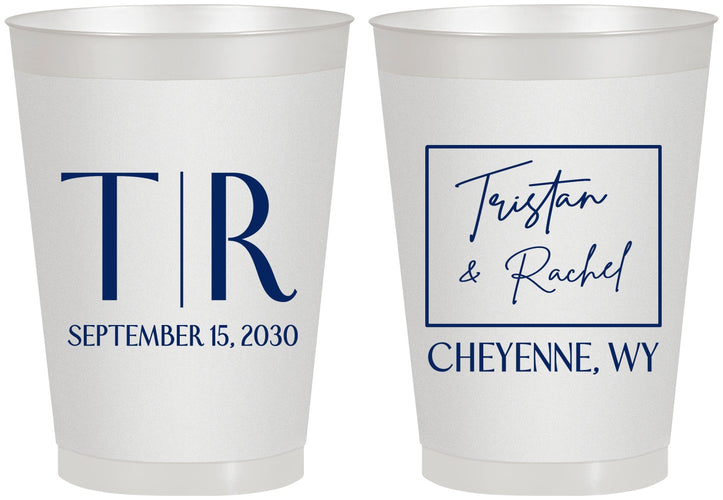 Personalized Wedding 8 oz Frosted Cups - Wyoming | 149