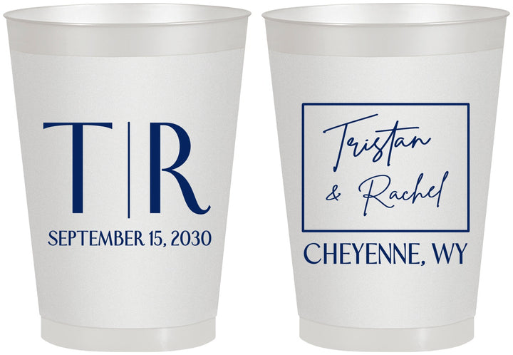Personalized Wedding 8 oz Frosted Cups - Wyoming | 149