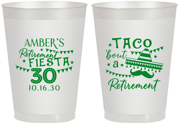 Personalized Retirement 8 oz Frosted Cups - Taco Bout A Retirement | 150003