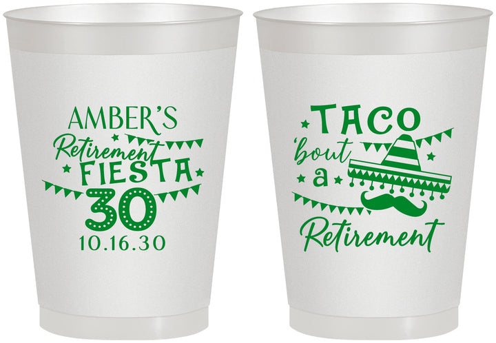 Personalized Retirement 8 oz Frosted Cups - Taco Bout A Retirement | 150003