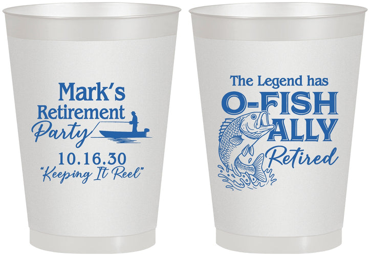 Personalized Retirement 8 oz Frosted Cups - Ofishally Retired | 150008