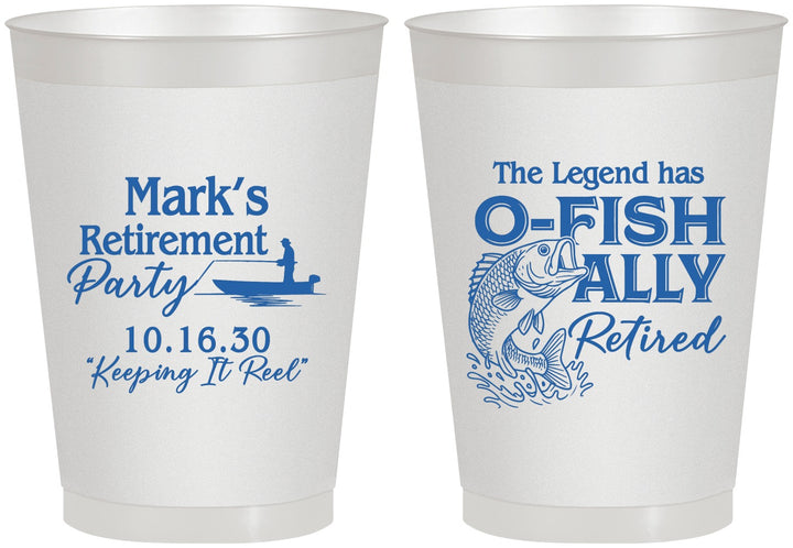 Personalized Retirement 8 oz Frosted Cups - Ofishally Retired | 150008
