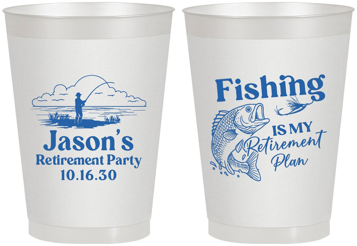 Personalized Retirement 8 oz Frosted Cups - Fishing | 150009