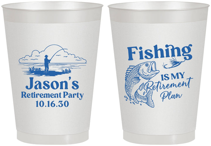 Personalized Retirement 8 oz Frosted Cups - Fishing | 150009