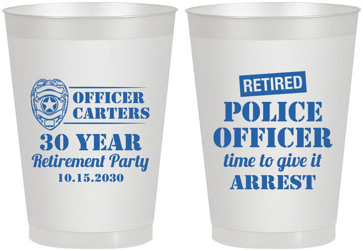 Personalized Retirement 8 oz Frosted Cups - Police Officer | 150010