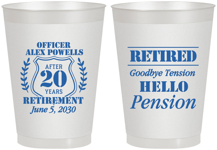 Personalized Retirement 8 oz Frosted Cups - Police Officer | 150011