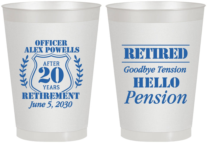Personalized Retirement 8 oz Frosted Cups - Police Officer | 150011