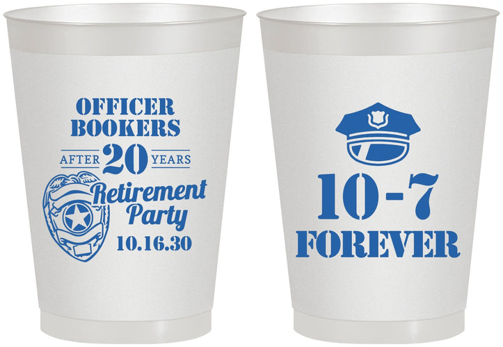 Personalized Retirement 8 oz Frosted Cups - Police Officer | 150012