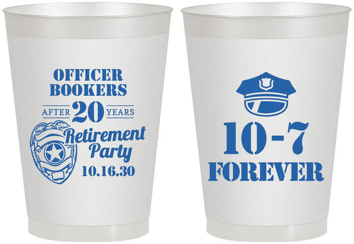 Personalized Retirement 8 oz Frosted Cups - Police Officer | 150012
