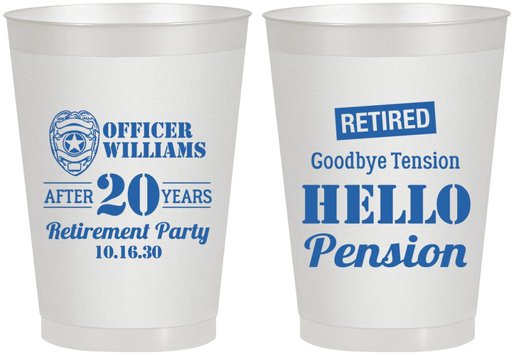 Personalized Retirement 8 oz Frosted Cups - Police Officer | 150013