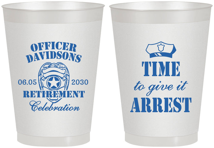 Personalized Retirement 8 oz Frosted Cups - Police Officer | 150014