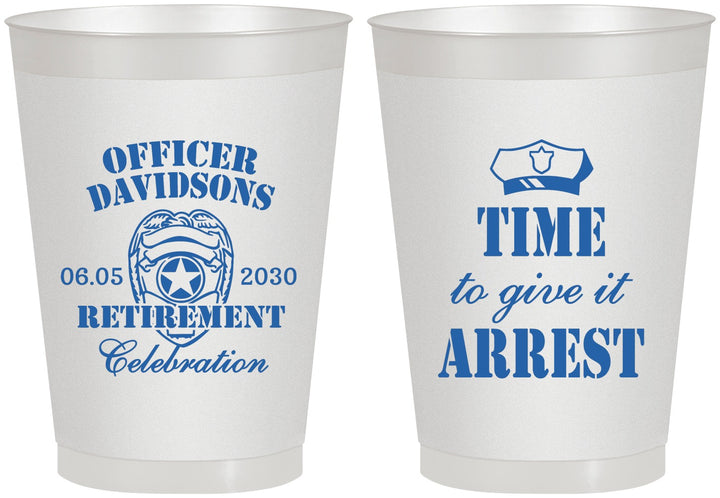 Personalized Retirement 8 oz Frosted Cups - Police Officer | 150014