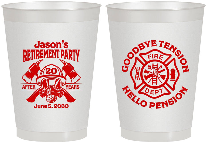 Personalized Retirement 8 oz Frosted Cups - Firefighter | 150015