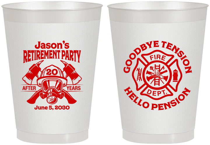 Personalized Retirement 8 oz Frosted Cups - Firefighter | 150015