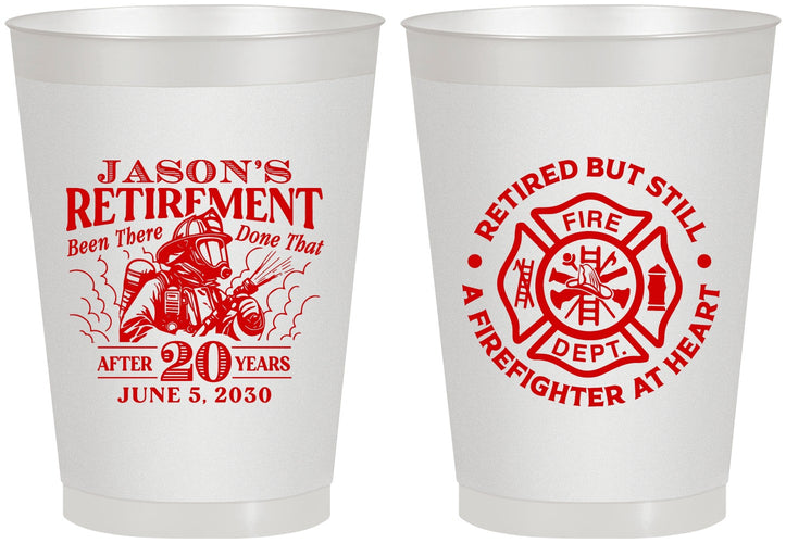 Personalized Retirement 8 oz Frosted Cups - Firefighter | 150016