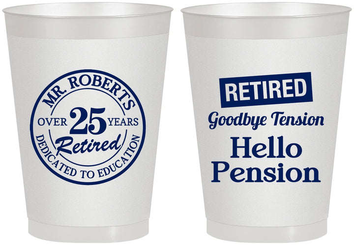 Personalized Retirement 8 oz Frosted Cups - Teacher | 150024