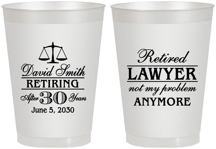 Personalized Retirement 8 oz Frosted Cups - Lawyer | 150025