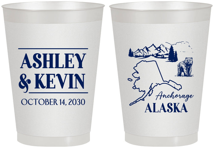Personalized Wedding 8 oz Frosted Cups - Alaska | 151