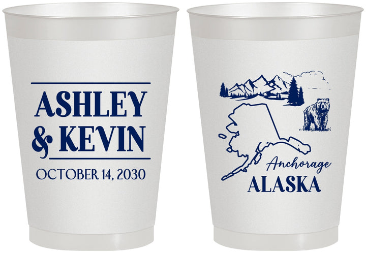Personalized Wedding 8 oz Frosted Cups - Alaska | 151