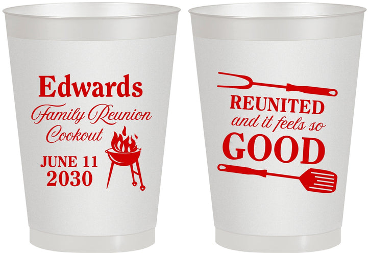 Personalized Family Reunion 8 oz Frosted Cups - Bbq Reunited | 160001