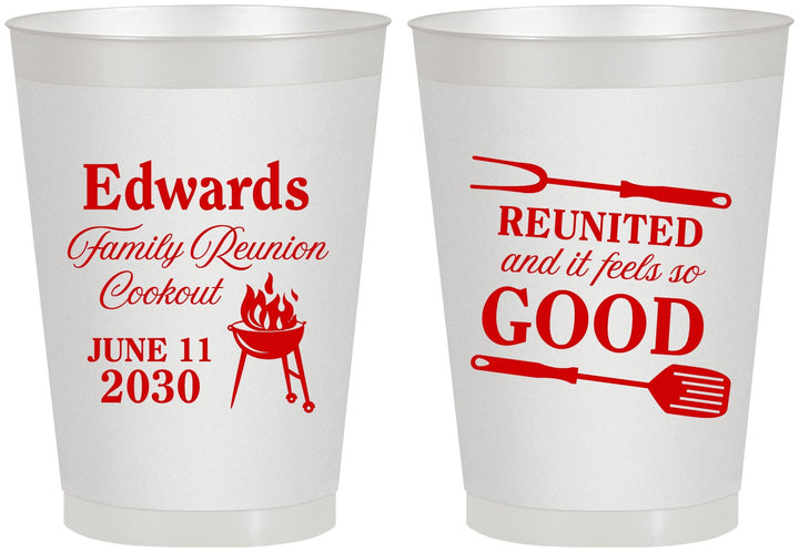 Personalized Family Reunion 8 oz Frosted Cups - Bbq Reunited | 160001
