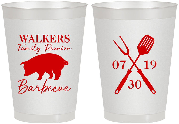Personalized Family Reunion 8 oz Frosted Cups - Bbq Barbeque | 160003