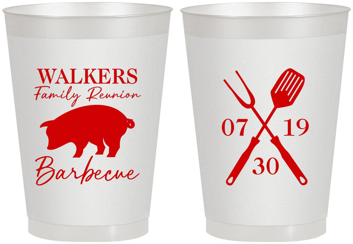 Personalized Family Reunion 8 oz Frosted Cups - Bbq Barbeque | 160003