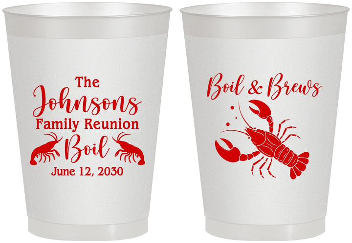 Personalized Family Reunion 8 oz Frosted Cups - Crawfish Boil | 160005
