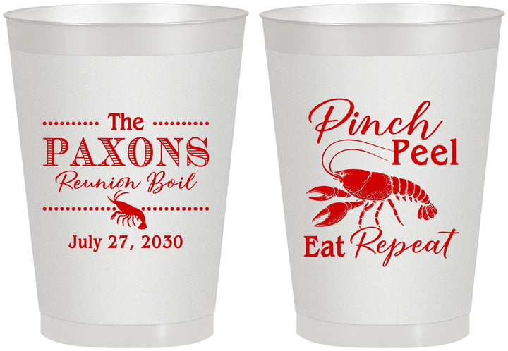 Personalized Family Reunion 8 oz Frosted Cups - Crawfish Boil | 160006