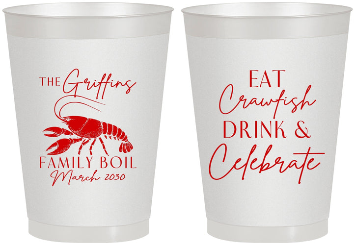 Personalized Family Reunion 8 oz Frosted Cups - Crawfish Boil | 160007