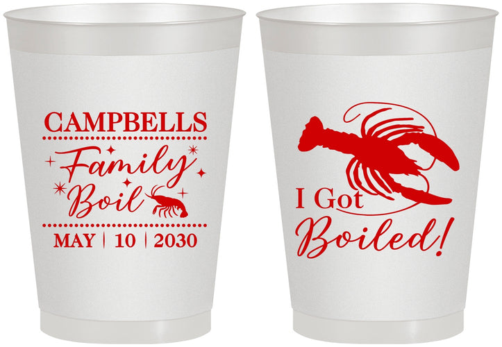 Personalized Family Reunion 8 oz Frosted Cups - Crawfish Boil | 160008
