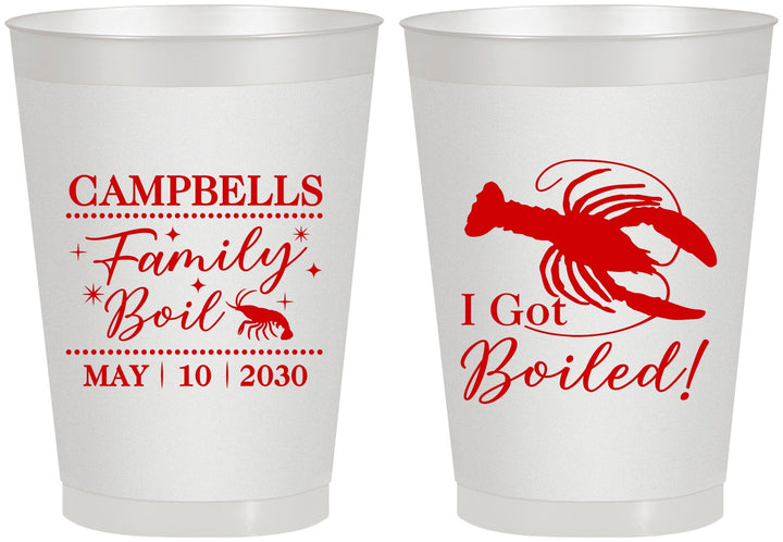 Personalized Family Reunion 8 oz Frosted Cups - Crawfish Boil | 160008
