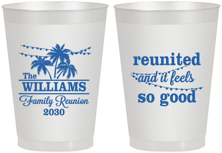 Personalized Family Reunion 8 oz Frosted Cups - Beach Reunited | 160010